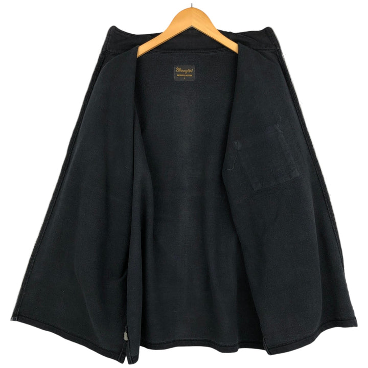 Wrangler AUTHENTIC WESTERN High-Neck Full-Zip Sweatshirt (Men's XL equivalent) cotton black type Vintage Second Hand