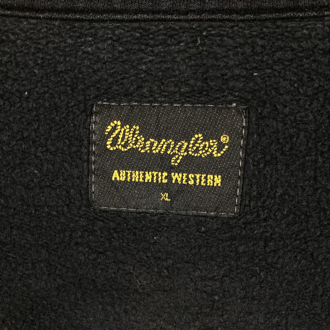 Wrangler AUTHENTIC WESTERN High-Neck Full-Zip Sweatshirt (Men's XL equivalent) cotton black type Vintage Second Hand