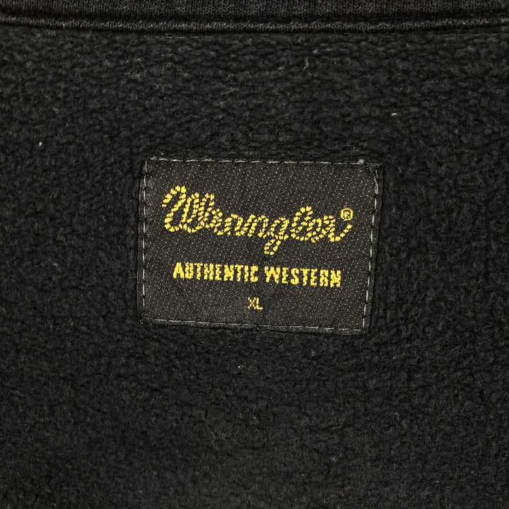 Wrangler AUTHENTIC WESTERN High-Neck Full-Zip Sweatshirt (Men's XL equivalent) cotton black type Vintage Second Hand