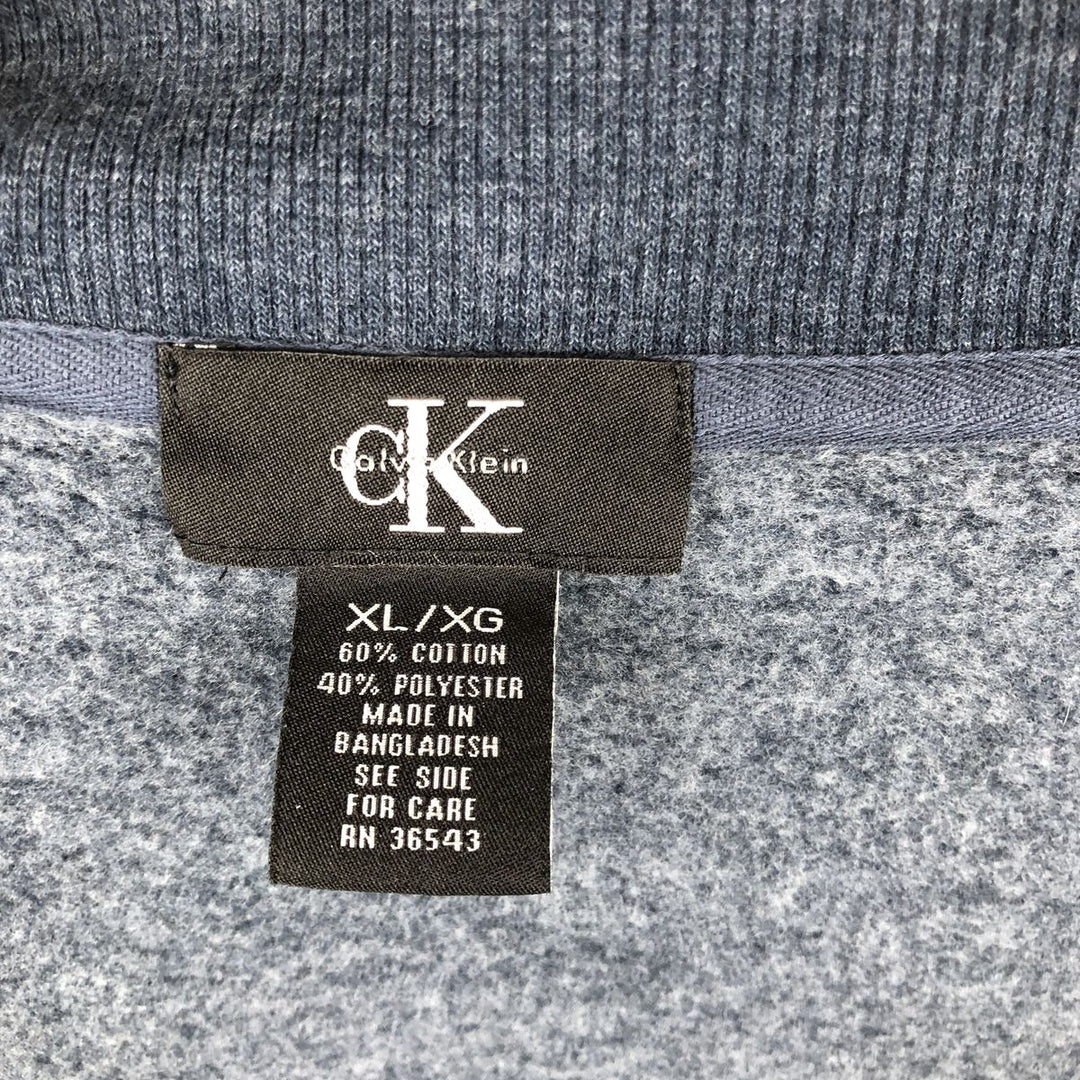 90s-00'S Vintage Calvin Klein Full-Zip Sweatshirt, Men's Size XL cotton gray type Vintage Second Hand