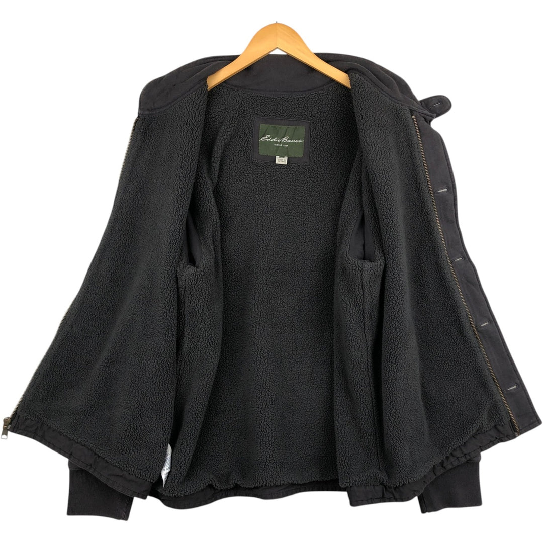 2000'S Eddie Bauer sweatshirt full-zip hoodie, men's size XL (approx.) cotton Charcoal Vintage Second Hand