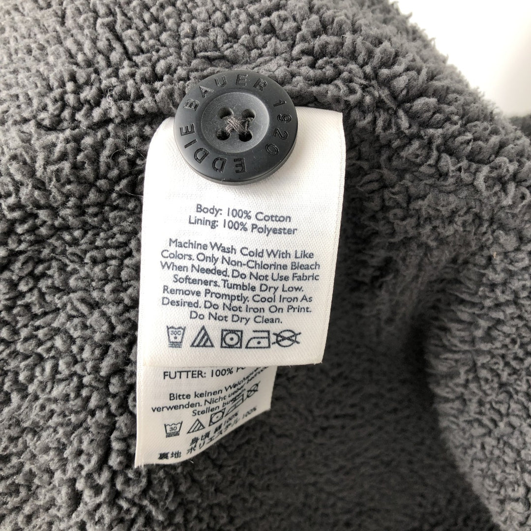 2000'S Eddie Bauer sweatshirt full-zip hoodie, men's size XL (approx.) cotton Charcoal Vintage Second Hand