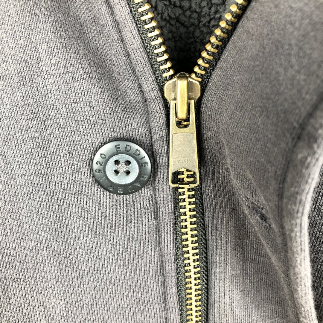 2000'S Eddie Bauer sweatshirt full-zip hoodie, men's size XL (approx.) cotton Charcoal Vintage Second Hand