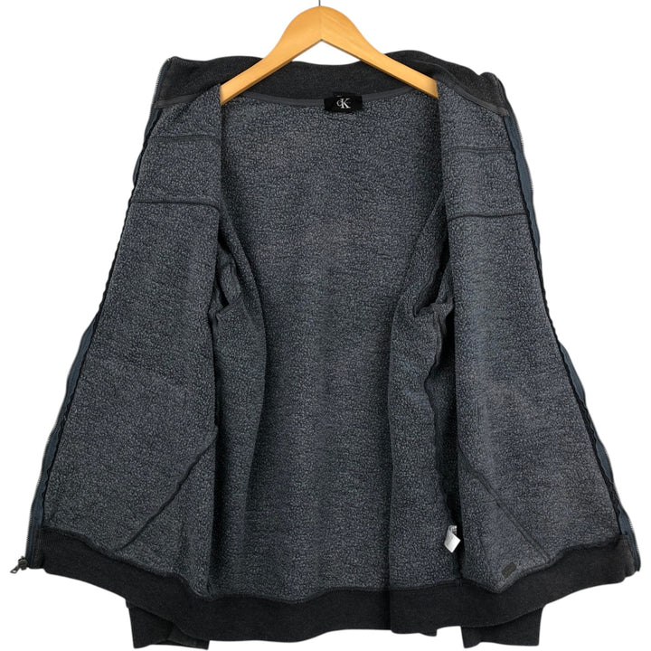 Vintage 90s-00'S Calvin Klein full-zip sweatshirt, size L, men's cotton Charcoal Vintage Second Hand