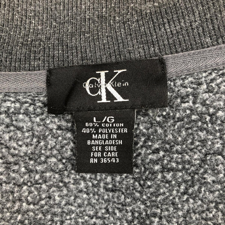 Vintage 90s-00'S Calvin Klein full-zip sweatshirt, size L, men's cotton Charcoal Vintage Second Hand