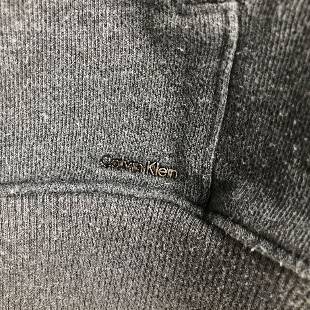 Vintage 90s-00'S Calvin Klein full-zip sweatshirt, size L, men's cotton Charcoal Vintage Second Hand