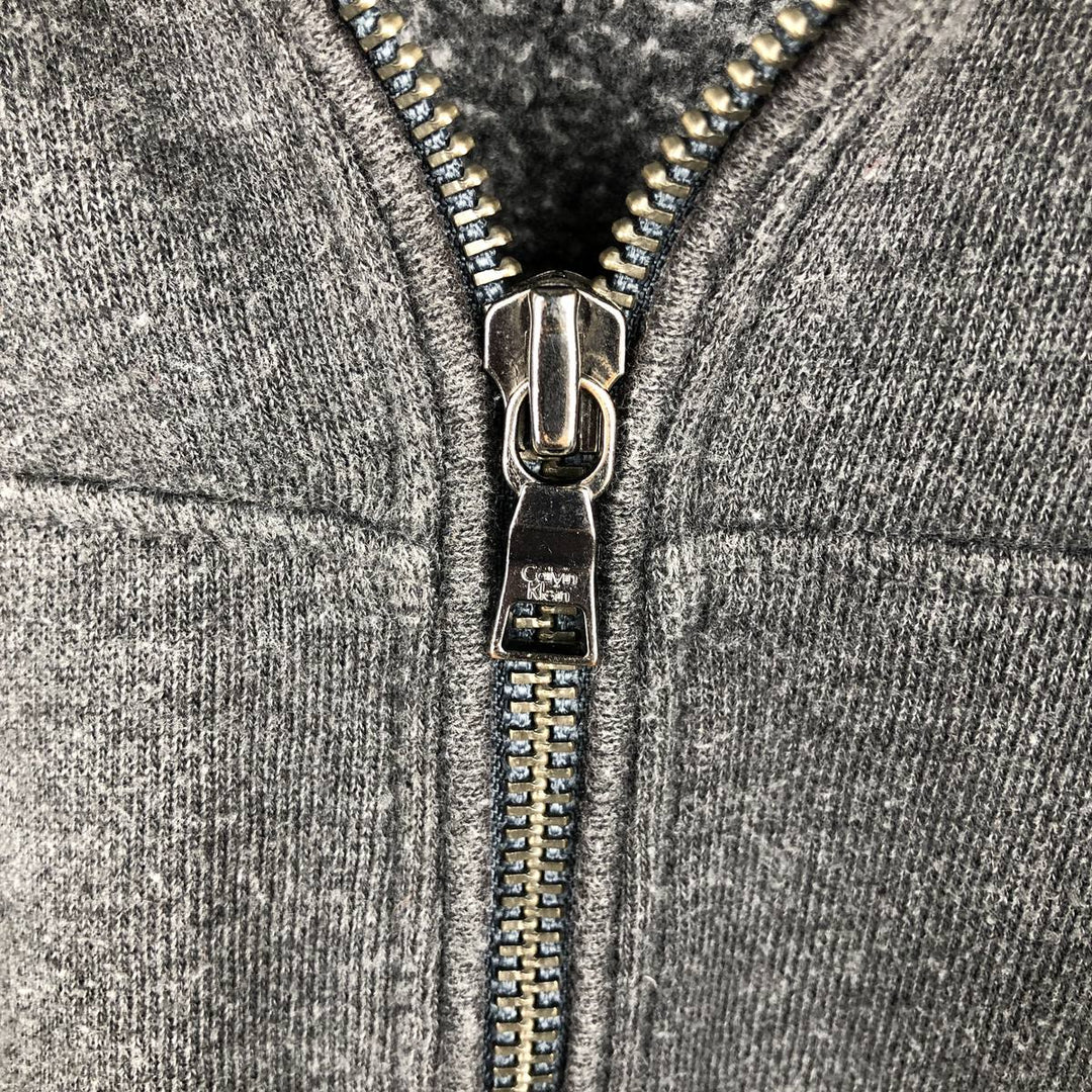 Vintage 90s-00'S Calvin Klein full-zip sweatshirt, size L, men's cotton Charcoal Vintage Second Hand