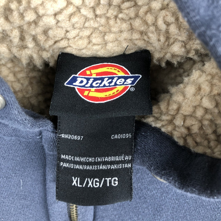 Dickies Sweat Full Zip Hoodie Men's XL cotton navy blue type Vintage Second Hand
