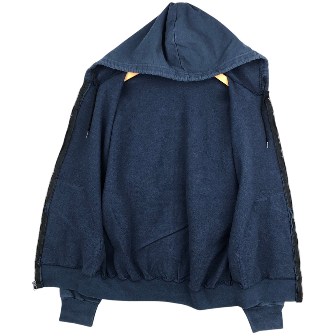 90'S Union Line Full-Zip Sweatshirt Hoodie, Made in USA, Men's Size M (Equivalent), Vintage cotton navy blue type Vintage Second Hand