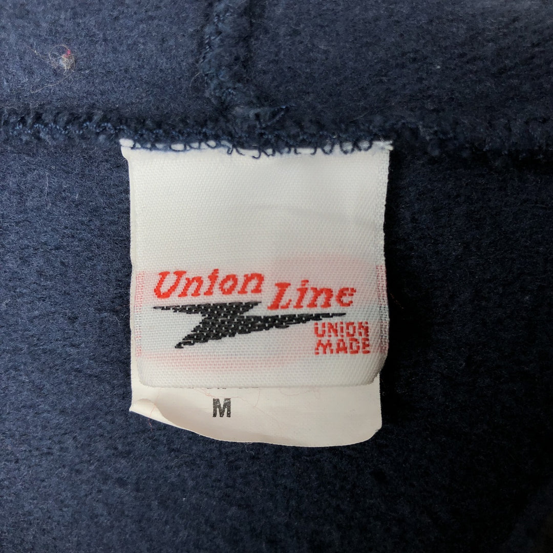 90'S Union Line Full-Zip Sweatshirt Hoodie, Made in USA, Men's Size M (Equivalent), Vintage cotton navy blue type Vintage Second Hand