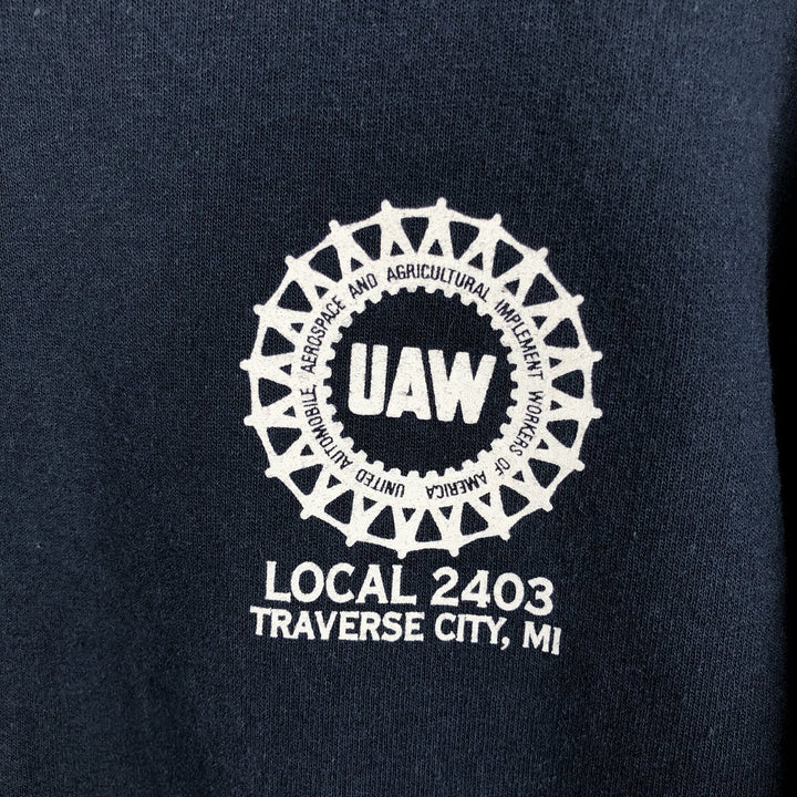 90'S Union Line Full-Zip Sweatshirt Hoodie, Made in USA, Men's Size M (Equivalent), Vintage cotton navy blue type Vintage Second Hand