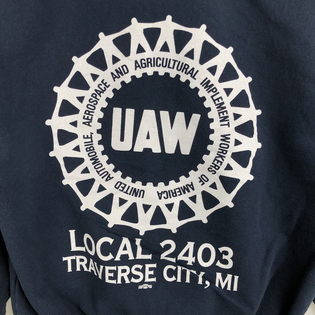 90'S Union Line Full-Zip Sweatshirt Hoodie, Made in USA, Men's Size M (Equivalent), Vintage cotton navy blue type Vintage Second Hand
