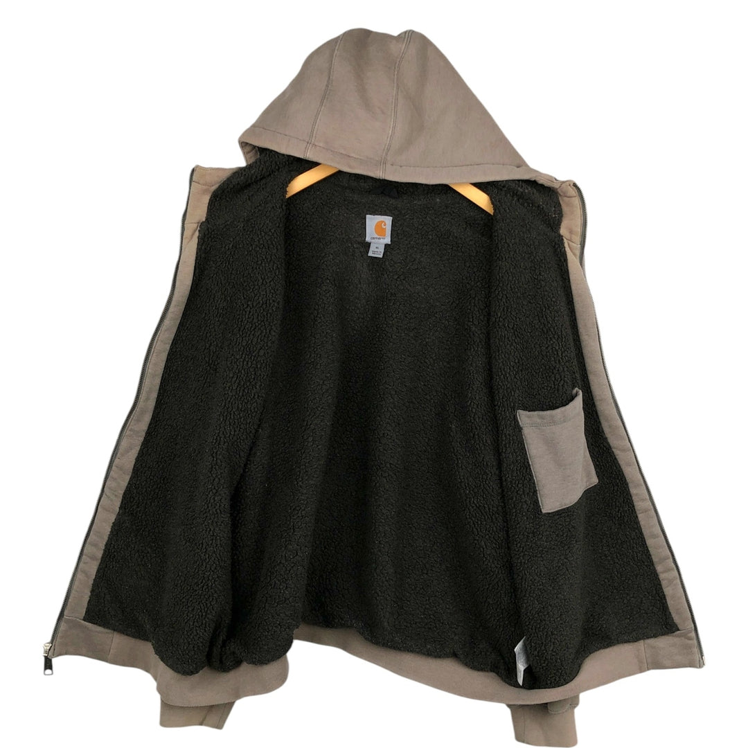 Carhartt Sweat Full Zip Hoodie Men's XL cotton Khaki type brown Vintage Second Hand