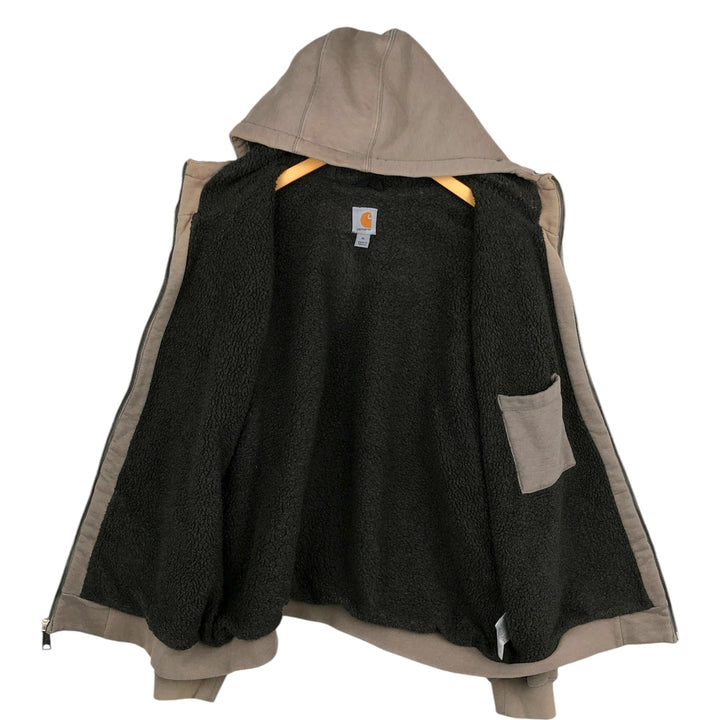 Carhartt Sweat Full Zip Hoodie Men's XL cotton Khaki type brown Vintage Second Hand