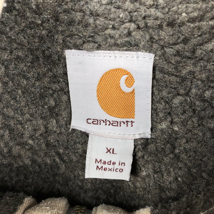 Carhartt Sweat Full Zip Hoodie Men's XL cotton Khaki type brown Vintage Second Hand