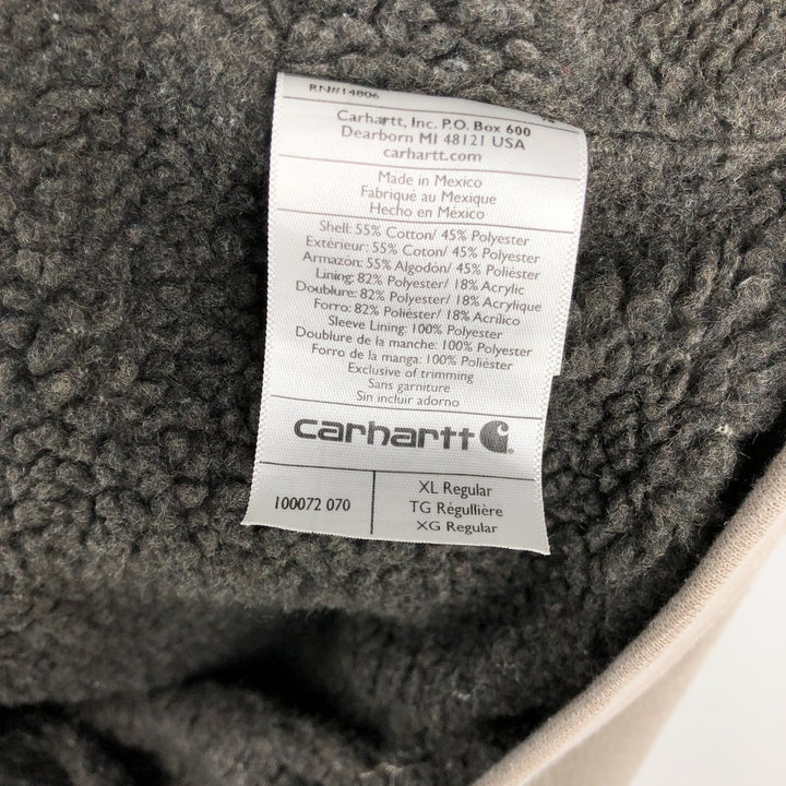 Carhartt Sweat Full Zip Hoodie Men's XL cotton Khaki type brown Vintage Second Hand