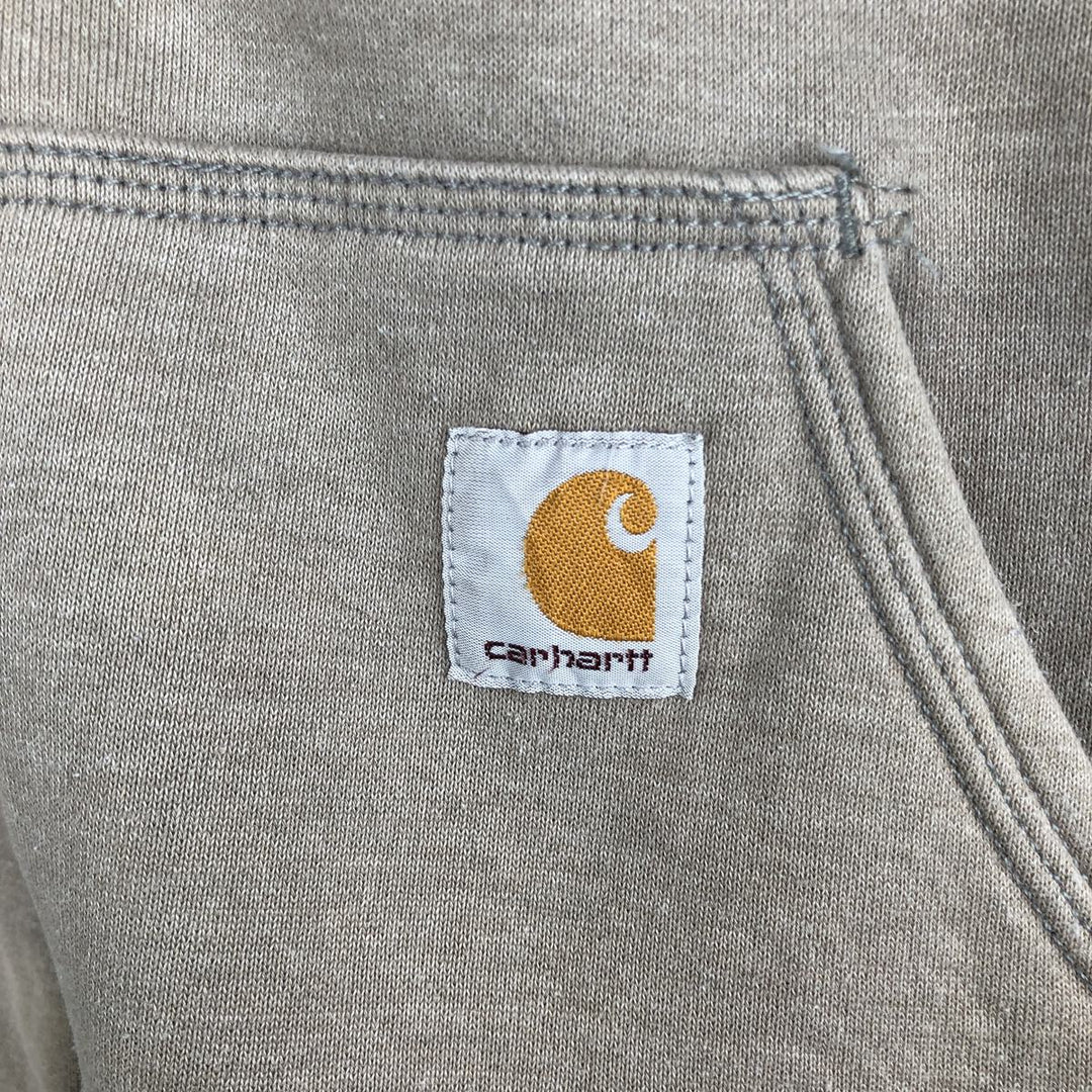 Carhartt Sweat Full Zip Hoodie Men's XL cotton Khaki type brown Vintage Second Hand