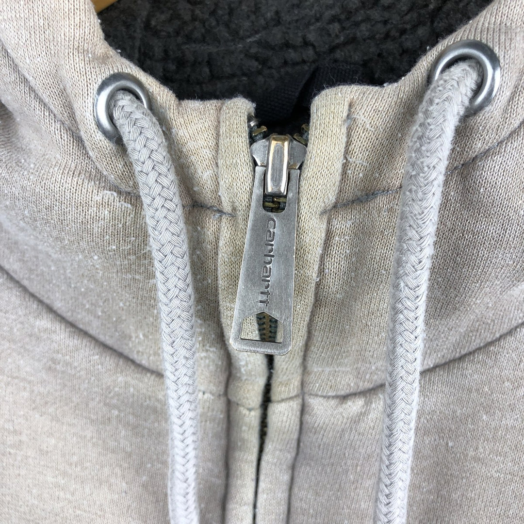 Carhartt Sweat Full Zip Hoodie Men's XL cotton Khaki type brown Vintage Second Hand
