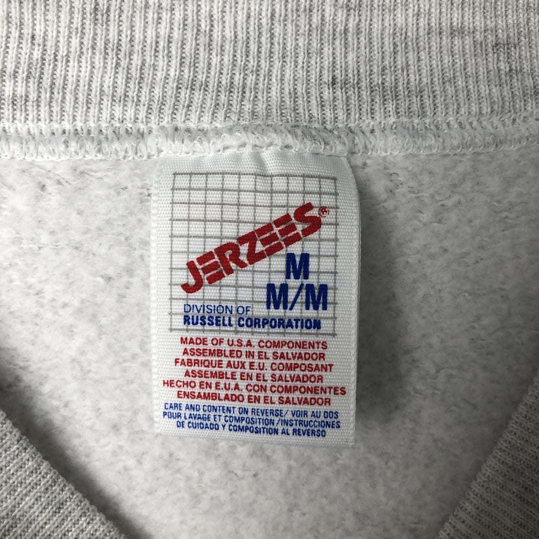 90'S Jerzees Plain Blank Sweatshirt Trainer Men's M Size Vintage cotton gray type Vintage Second Hand