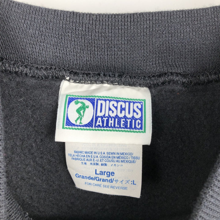 90'S Discus Athletic Plain Blank Sweatshirt, Men's Size L (approx.), Vintage cotton black type Vintage Second Hand