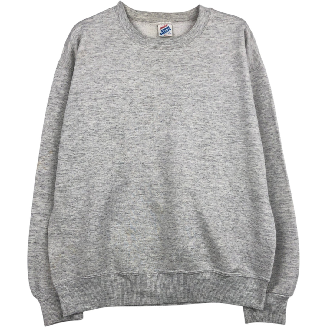 80s-90'S Jerzees Plain Blank Sweatshirt Trainer Made in USA Men's M Vintage cotton gray type Vintage Second Hand