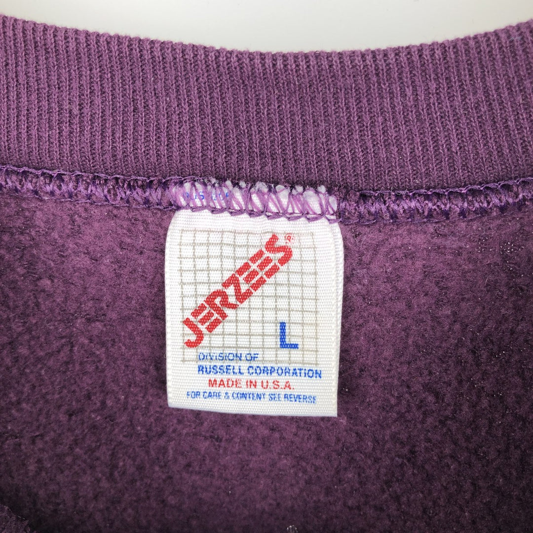 80s-90'S Jerzees Plain Blank Sweatshirt Trainer Made in USA Men's Size L Vintage cotton purple type Vintage Second Hand