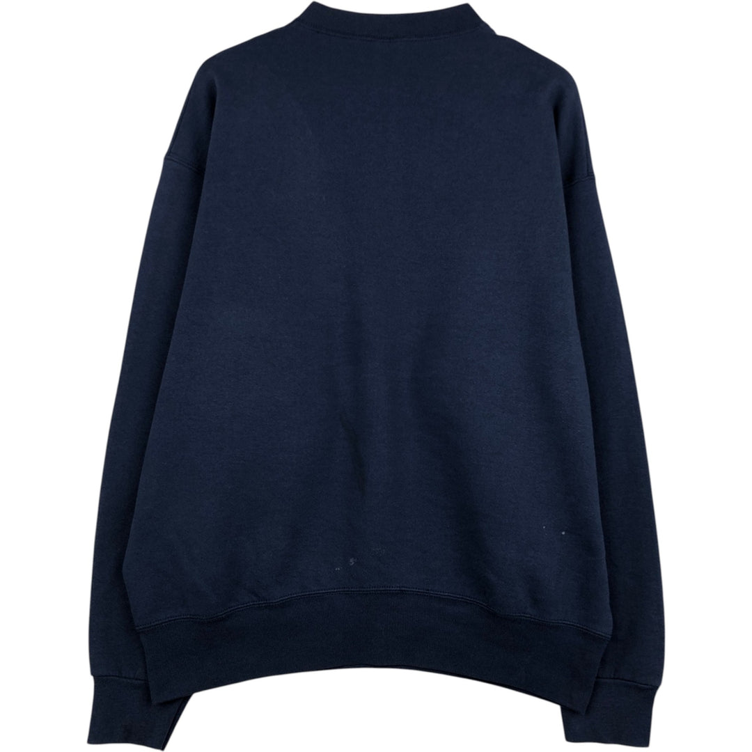 90'S BVD plain blank sweatshirt, sweatshirt, made in USA, men's XL size, vintage cotton navy blue type Vintage Second Hand