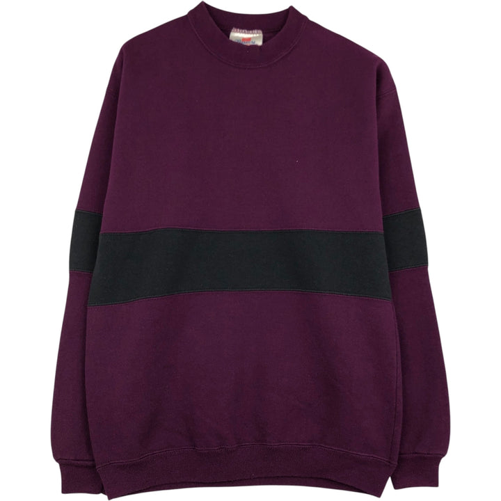 90'S Hanes PREMIUM Plain Blank Sweatshirt, Made in USA, Men's Size M (Equivalent), Vintage cotton purple type Vintage Second Hand