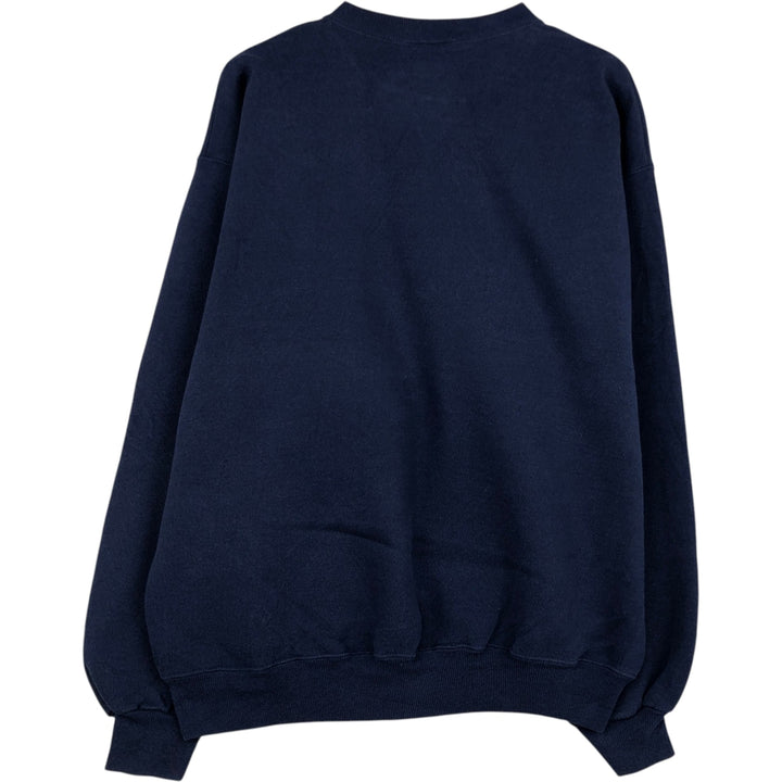 1980'S Hanes Classics Plain Blank Sweatshirt, Made in USA, Men's XL equivalent, Vintage cotton navy blue type Vintage Second Hand