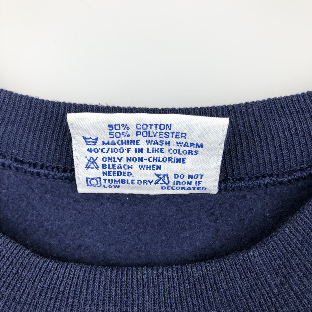 1980'S Hanes Classics Plain Blank Sweatshirt, Made in USA, Men's XL equivalent, Vintage cotton navy blue type Vintage Second Hand