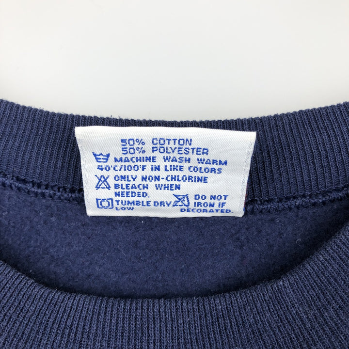 1980'S Hanes Classics Plain Blank Sweatshirt, Made in USA, Men's XL equivalent, Vintage cotton navy blue type Vintage Second Hand