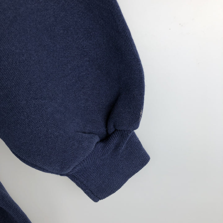 1980'S Hanes Classics Plain Blank Sweatshirt, Made in USA, Men's XL equivalent, Vintage cotton navy blue type Vintage Second Hand