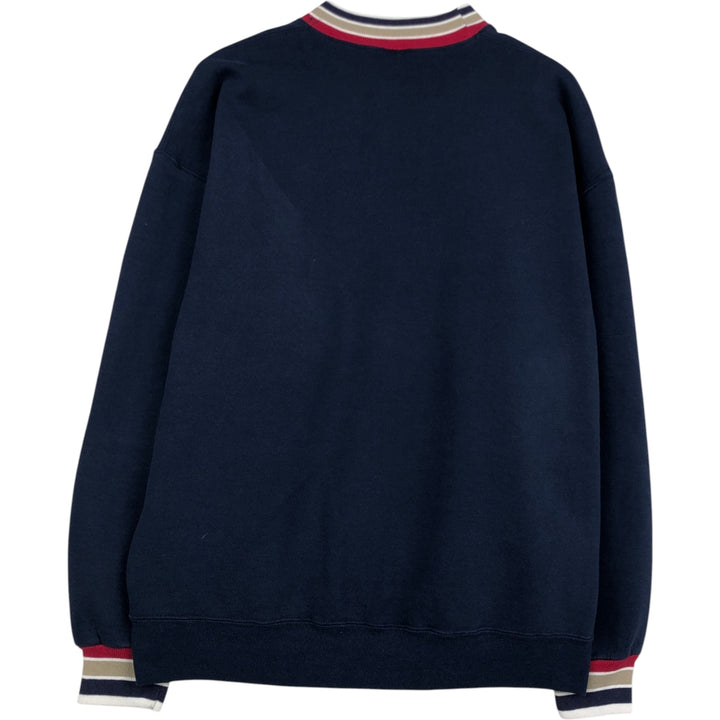 80s-90'S Jerzees SUPER SWEATS Plain Blank Sweatshirt, Made in USA, Men's XL equivalent, Vintage cotton navy blue type Vintage Second Hand