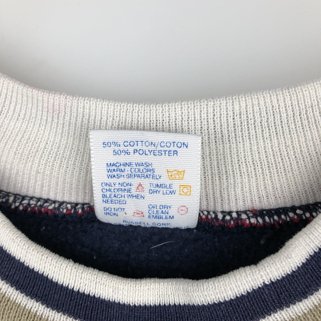 80s-90'S Jerzees SUPER SWEATS Plain Blank Sweatshirt, Made in USA, Men's XL equivalent, Vintage cotton navy blue type Vintage Second Hand