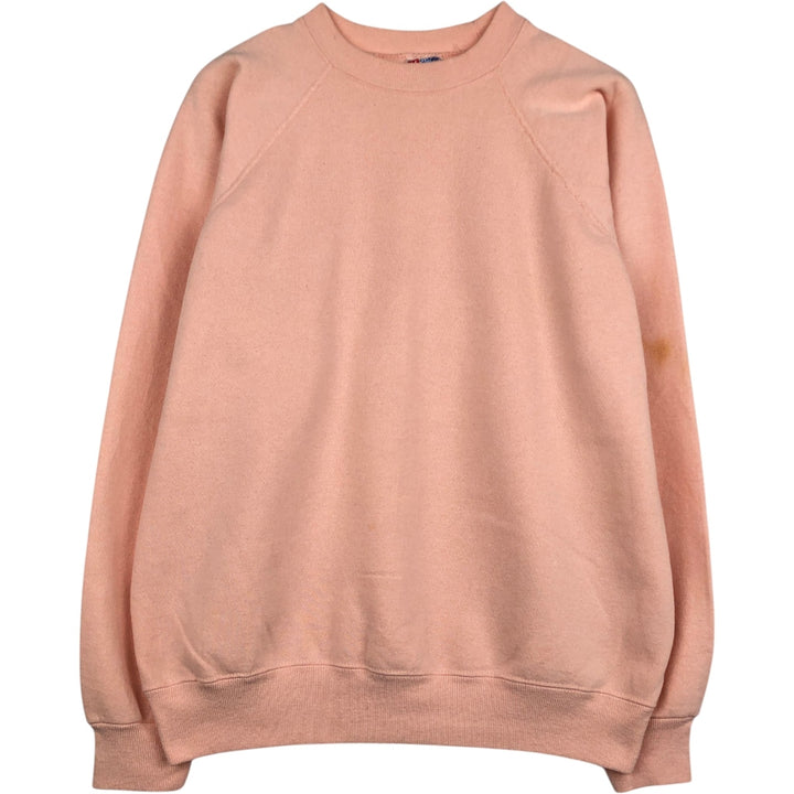 90'S Hanes plain blank sweatshirt, made in USA, men's XL size, vintage cotton coral Vintage Second Hand