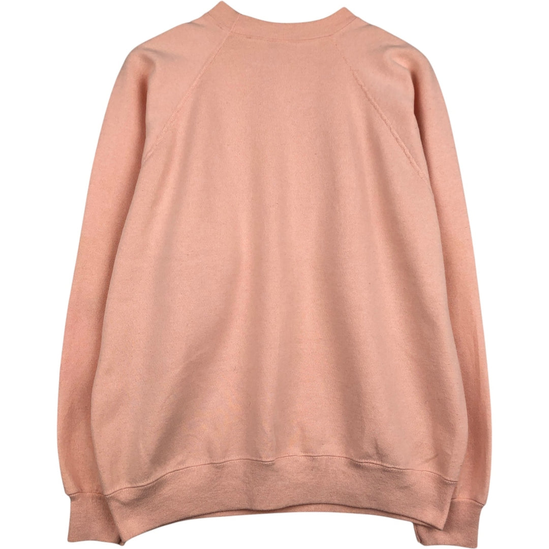 90'S Hanes plain blank sweatshirt, made in USA, men's XL size, vintage cotton coral Vintage Second Hand