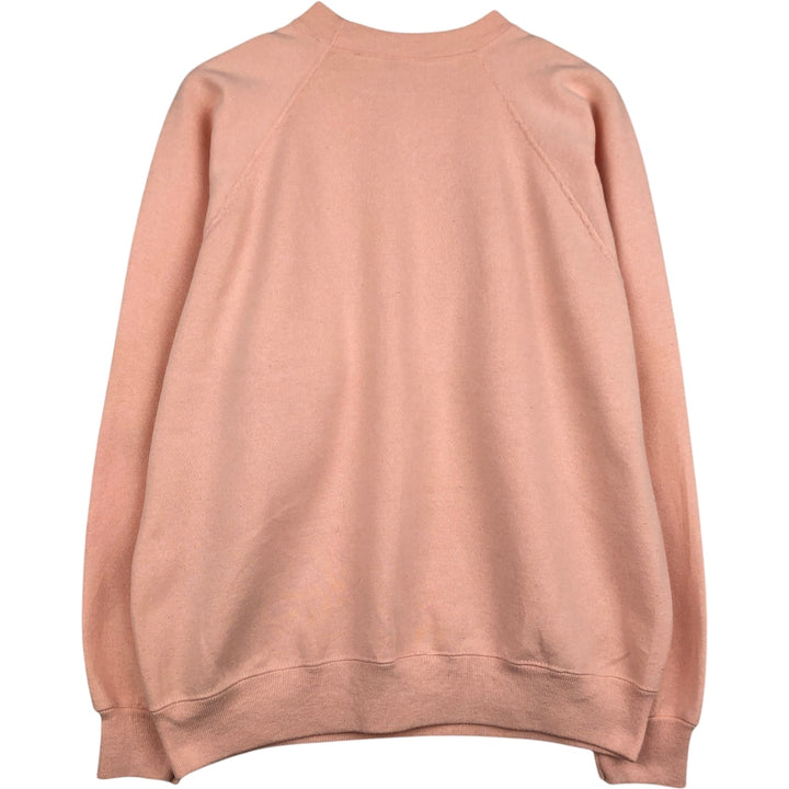 90'S Hanes plain blank sweatshirt, made in USA, men's XL size, vintage cotton coral Vintage Second Hand
