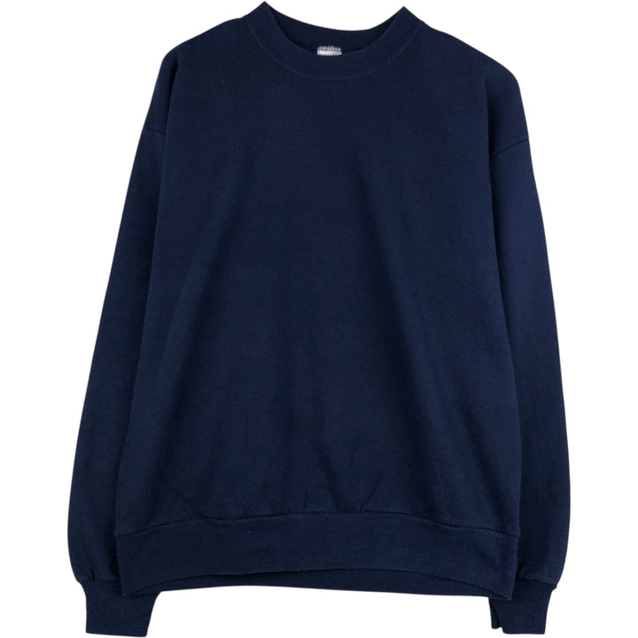 80s-90'S Jerzees Plain Blank Sweatshirt Trainer Made in USA Men's Size L Vintage cotton navy blue type Vintage Second Hand