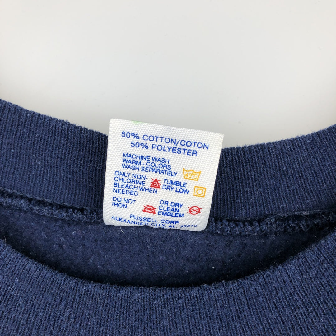 80s-90'S Jerzees Plain Blank Sweatshirt Trainer Made in USA Men's Size L Vintage cotton navy blue type Vintage Second Hand