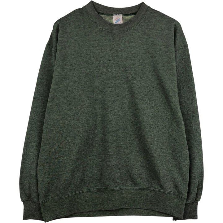 80s-90'S Jerzees Plain Blank Sweatshirt Trainer Made in USA Men's Size L Vintage polyester Khaki type Vintage Second Hand