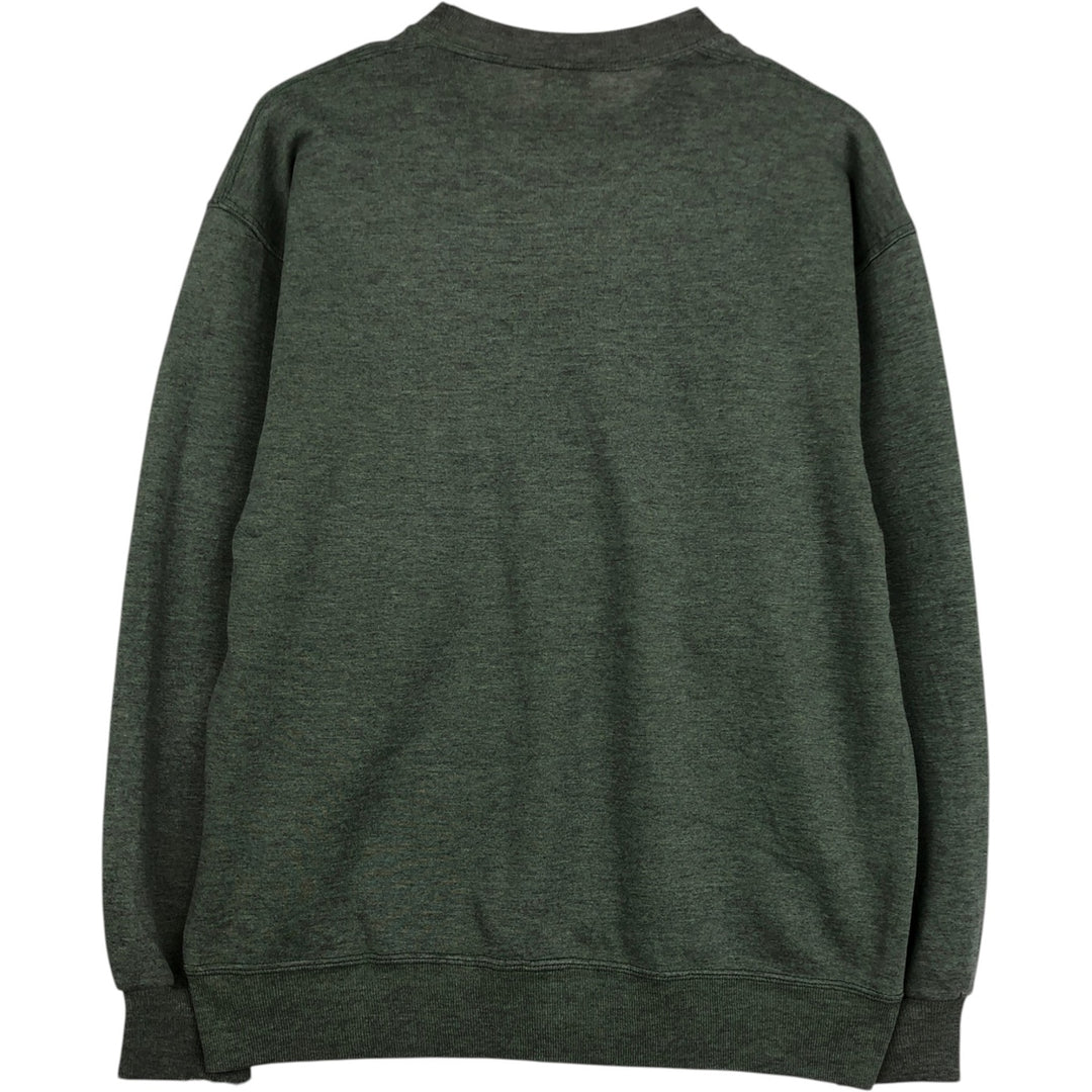 80s-90'S Jerzees Plain Blank Sweatshirt Trainer Made in USA Men's Size L Vintage polyester Khaki type Vintage Second Hand