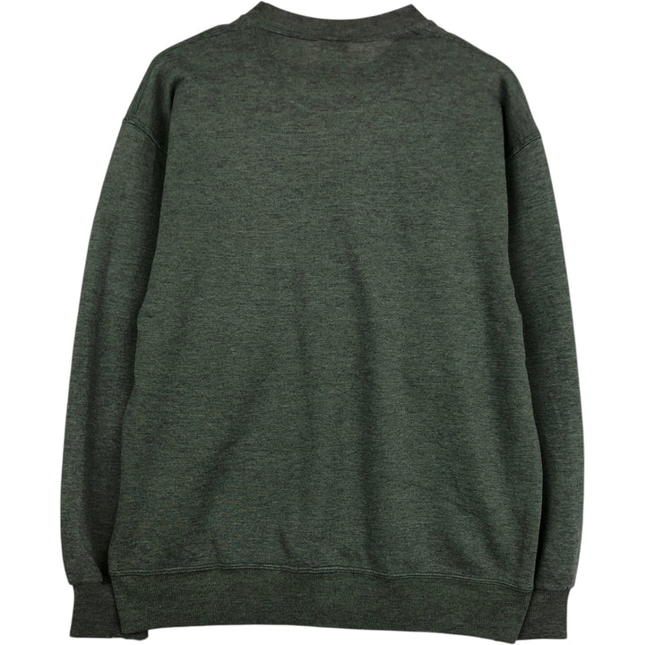 80s-90'S Jerzees Plain Blank Sweatshirt Trainer Made in USA Men's Size L Vintage polyester Khaki type Vintage Second Hand