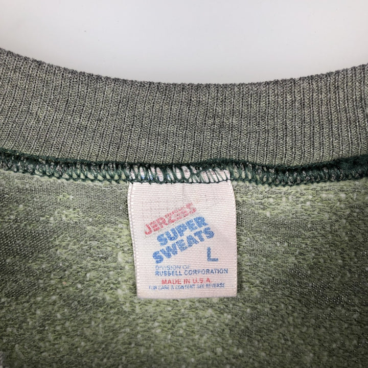 80s-90'S Jerzees Plain Blank Sweatshirt Trainer Made in USA Men's Size L Vintage polyester Khaki type Vintage Second Hand