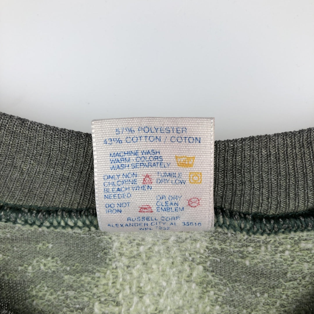 80s-90'S Jerzees Plain Blank Sweatshirt Trainer Made in USA Men's Size L Vintage polyester Khaki type Vintage Second Hand