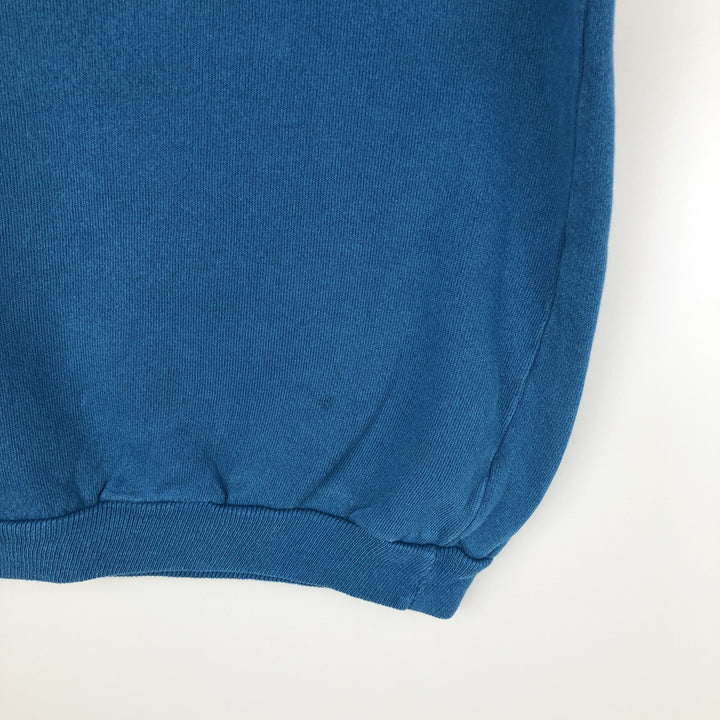 Hanes ACTIVEWEAR Plain Blank Sweatshirt, Made in USA, Men's Size L (approx.) cotton blue type Vintage Second Hand