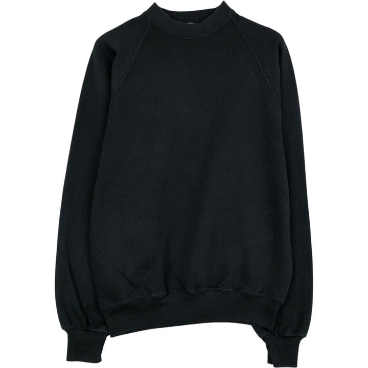 Jerzees Plain Blank Sweatshirt, Made in USA, Men's Size M (approx.) cotton black type Vintage Second Hand