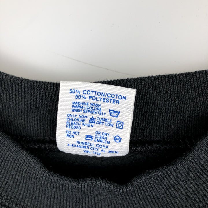 Jerzees Plain Blank Sweatshirt, Made in USA, Men's Size M (approx.) cotton black type Vintage Second Hand