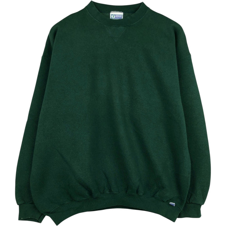 Discus Athletic Plain Blank Sweatshirt, Made in USA, Men's Size XL (approx.) cotton green type Vintage Second Hand