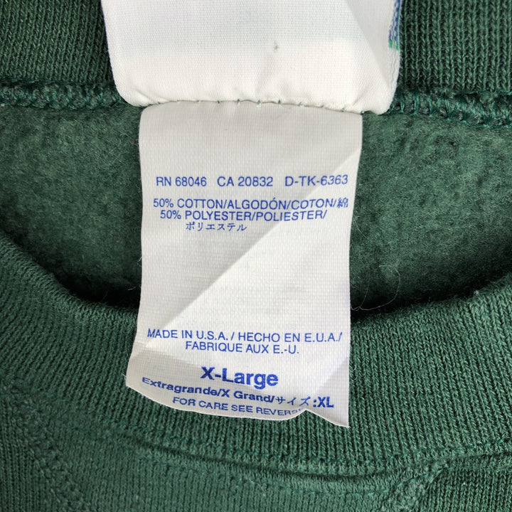 Discus Athletic Plain Blank Sweatshirt, Made in USA, Men's Size XL (approx.) cotton green type Vintage Second Hand