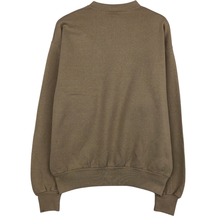 Jerzees Plain Blank Sweatshirt, Made in USA, Men's Size M (approx.) cotton Beige type Vintage Second Hand